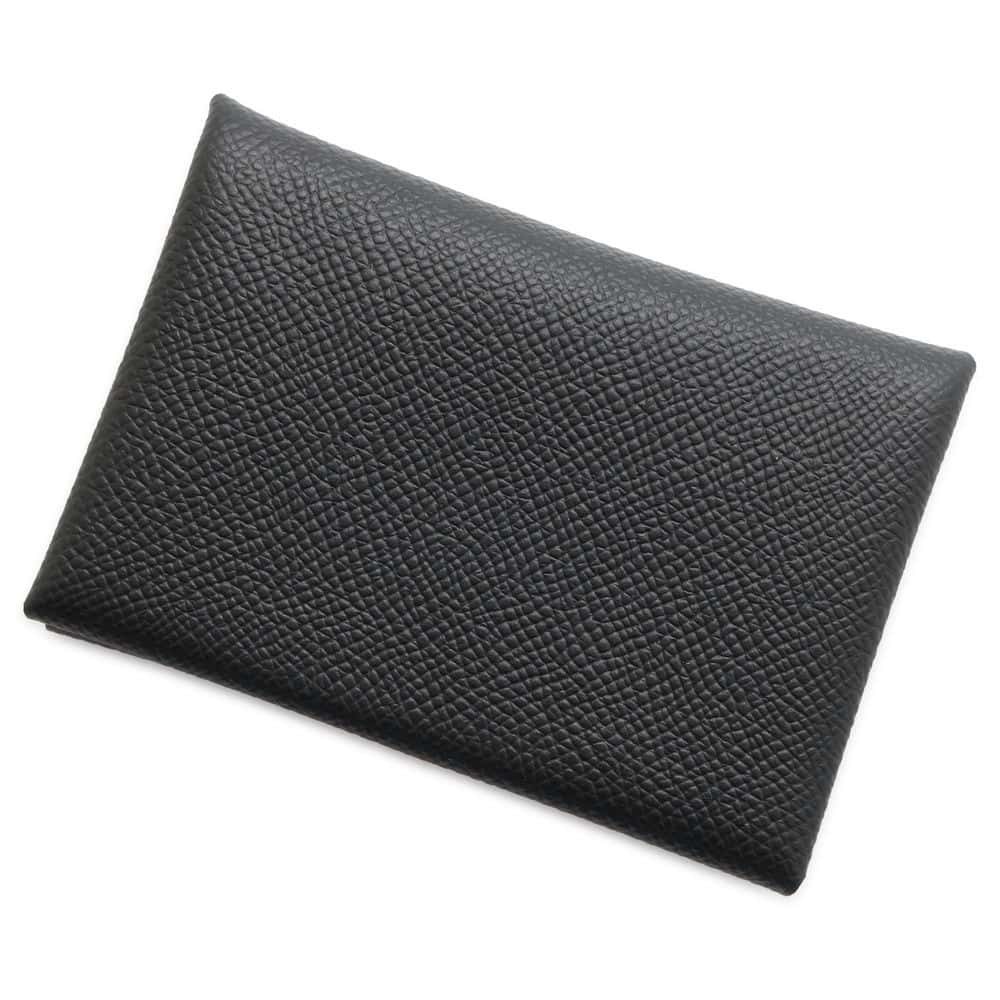Hermes Calvi Duo Epson Coin Case Black